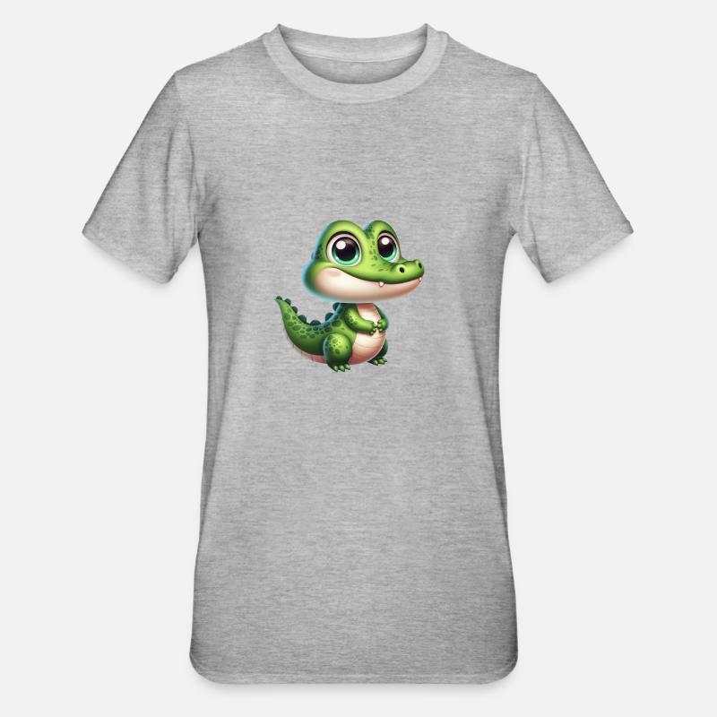 Crocodile - Unisex Polycotton T-Shirt - Grau meliert