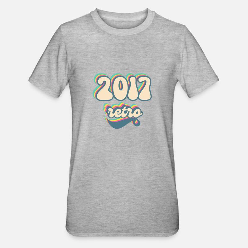 2017 retro idée cadeau - T-shirt polycoton Unisexe - gris chiné