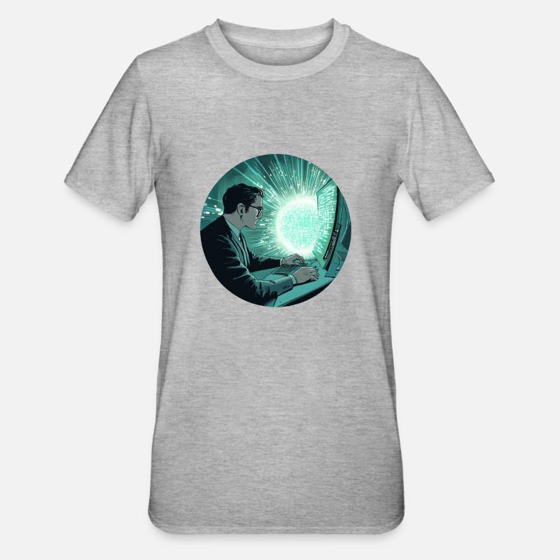 Vision numérique : libérer l’avenir ! - T-shirt polycoton Unisexe - gris chiné