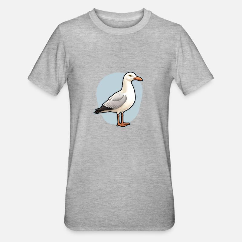 Möwe Seevogel - Unisex Polycotton T-Shirt - Grau meliert