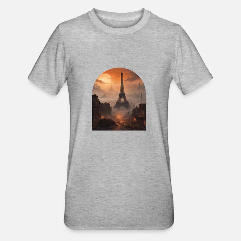 The Eiffel Tower - Unisex Polycotton T-Shirt - heather grey