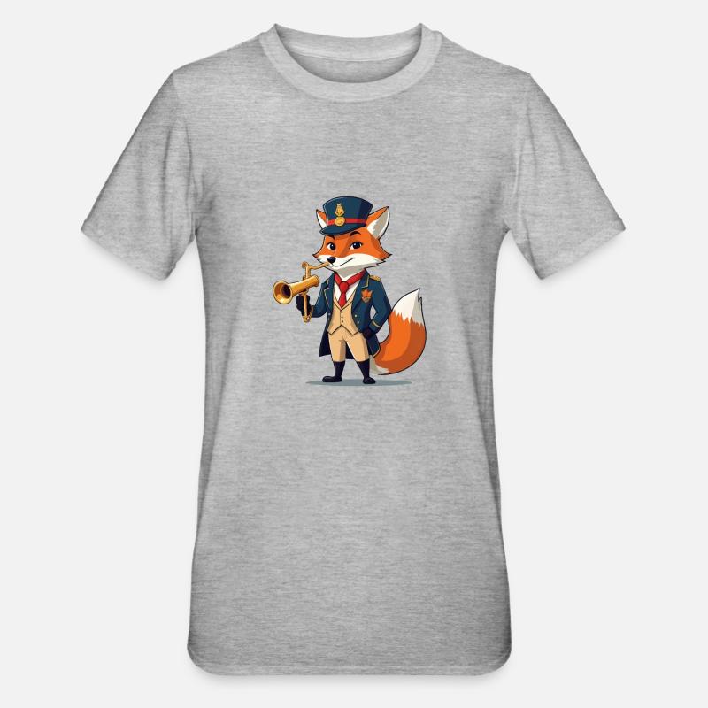 Fuchs Postbote - Unisex Polycotton T-Shirt - Grau meliert
