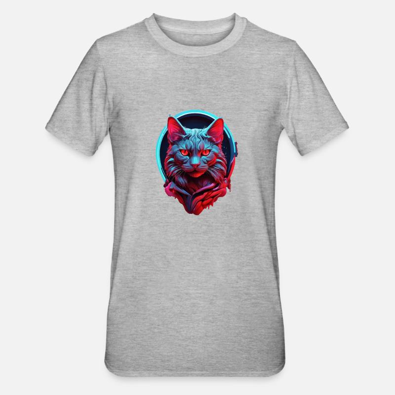Chat - T-shirt polycoton Unisexe - gris chiné