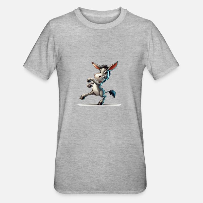 Donkey Comic - Unisex Polycotton T-Shirt - heather grey