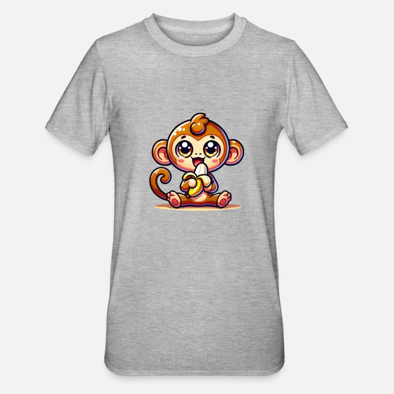 Monkey Comic - Unisex Polycotton T-Shirt - heather grey