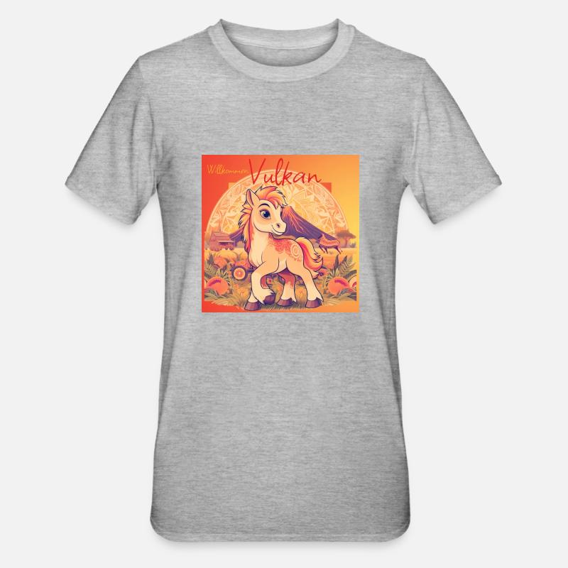 Vulkan ist da ! - Unisex Polycotton T-Shirt - Grau meliert