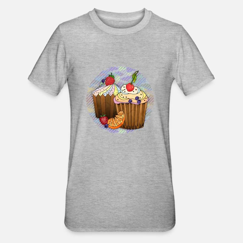 Gâteaux - T-shirt polycoton Unisexe - gris chiné