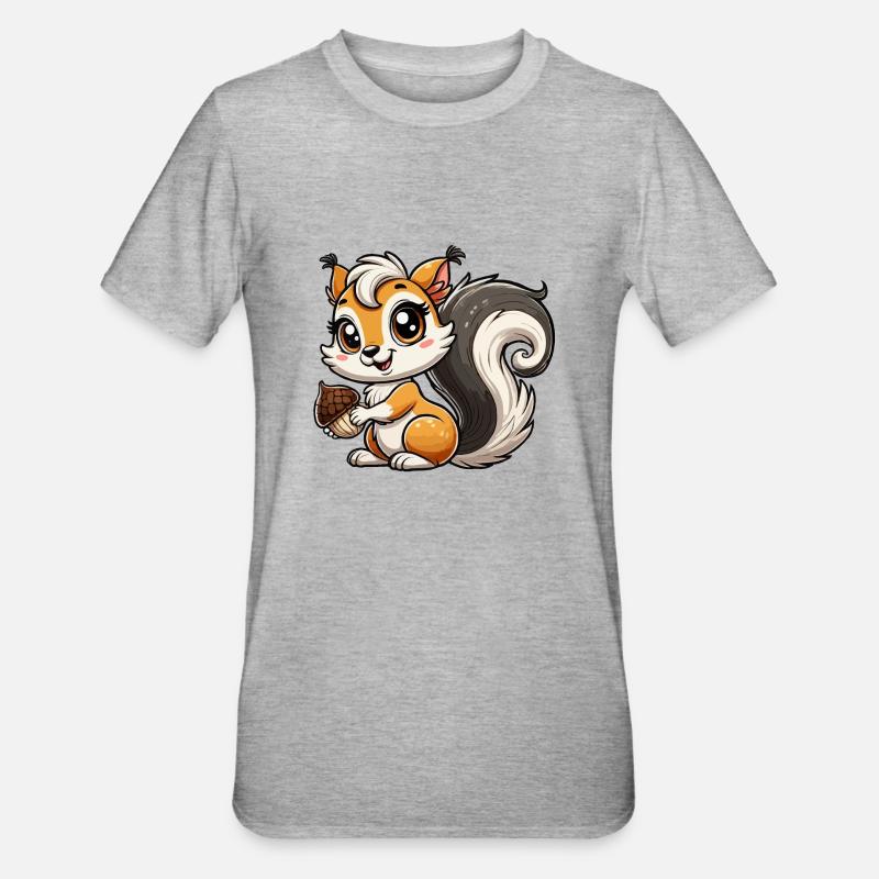 Mädchen Eichhörnchen - Unisex Polycotton T-Shirt - Grau meliert