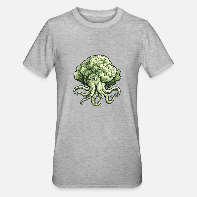 Octopus cabbage - Unisex Polycotton T-Shirt - heather grey