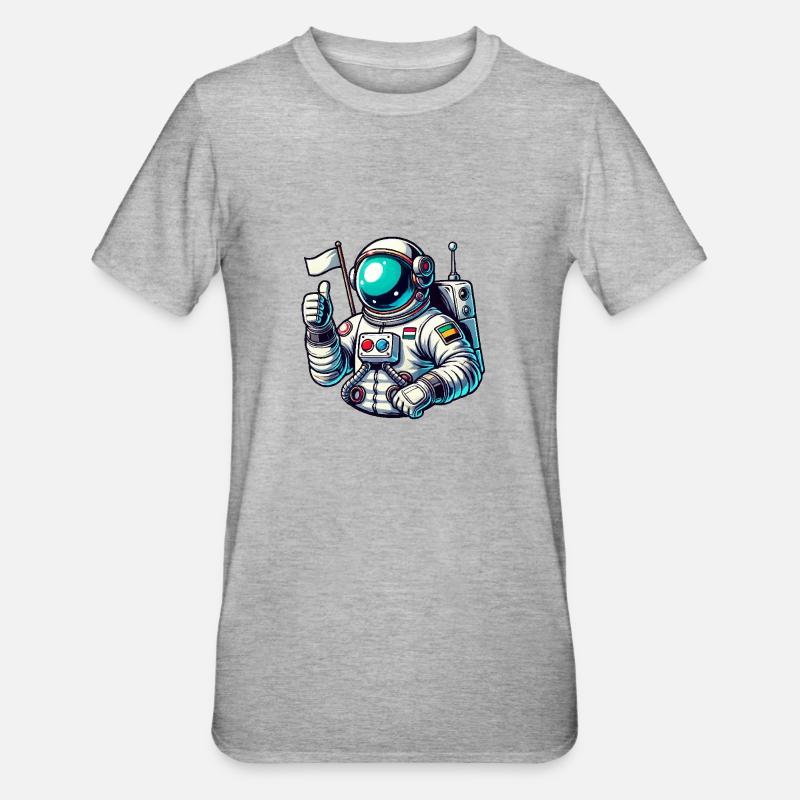 Bande dessinée d’astronaute - T-shirt polycoton Unisexe - gris chiné