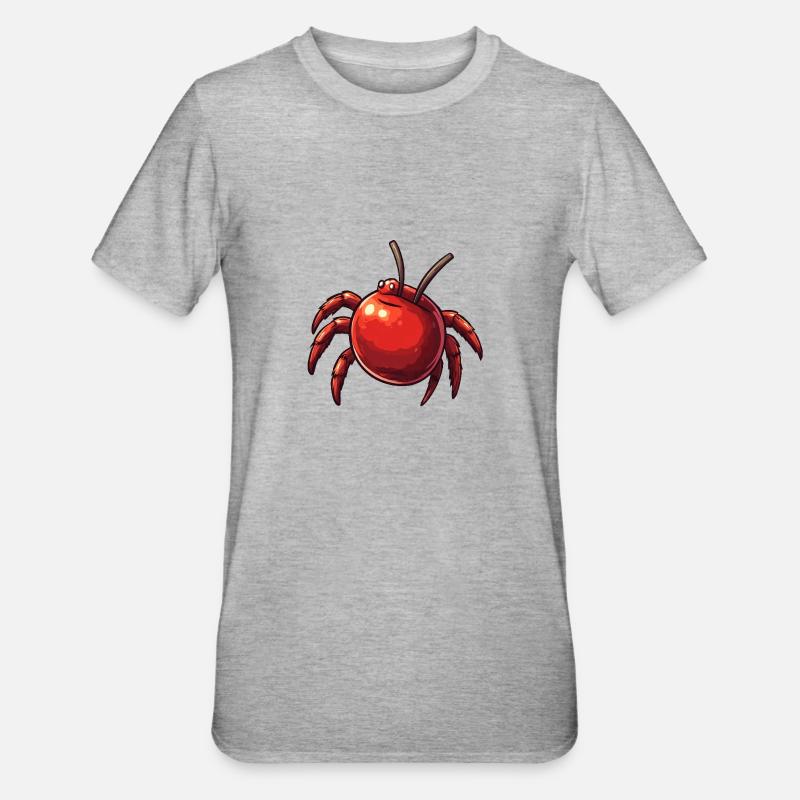 Kirschspinne Kirsche Spinne - Unisex Polycotton T-Shirt - Grau meliert