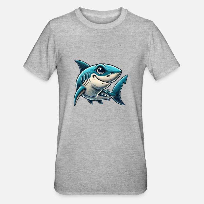 hai comic - Unisex Polycotton T-Shirt - Grau meliert