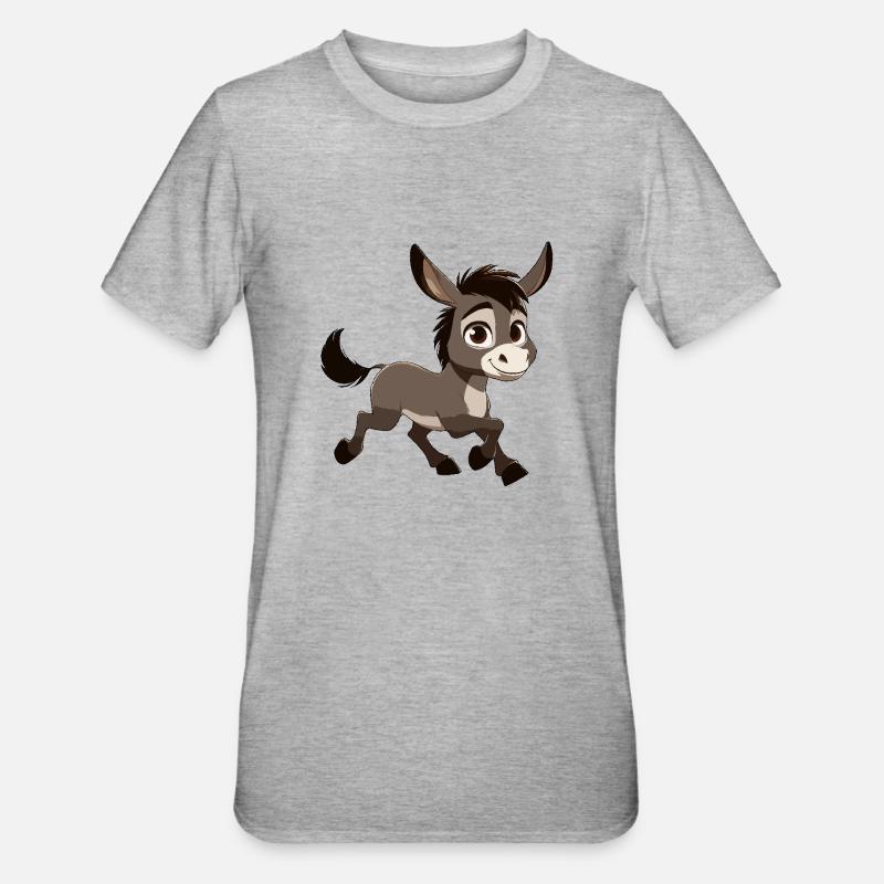 Esel grau - Unisex Polycotton T-Shirt - Grau meliert