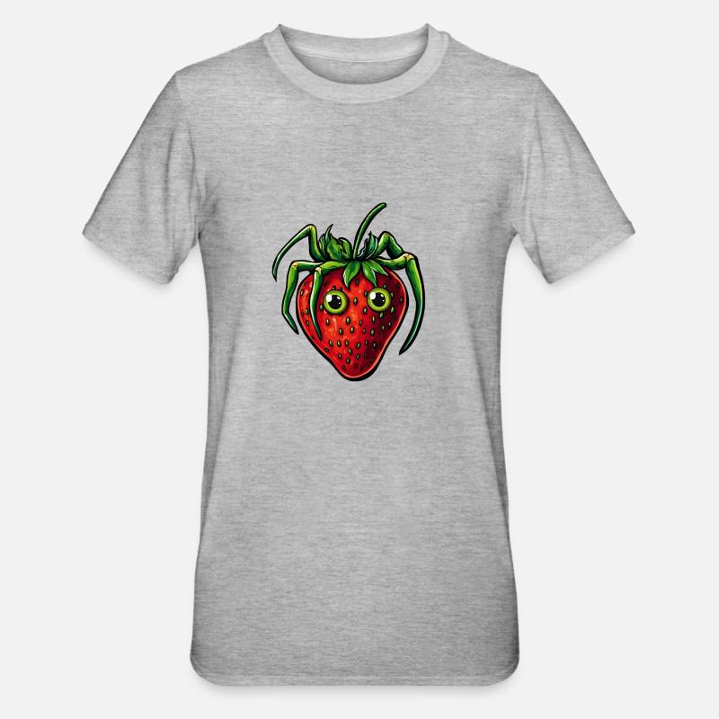 Erdbeerspinne Erdbeere Spinne - Unisex Polycotton T-Shirt - Grau meliert