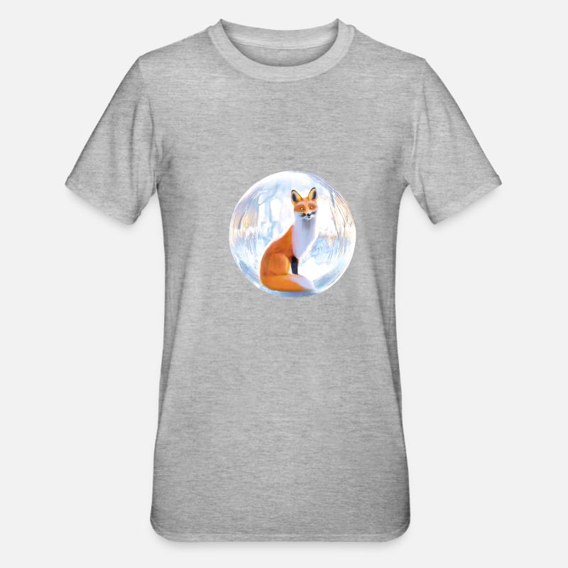 Winterfuchs. - Unisex Polycotton T-Shirt - Grau meliert