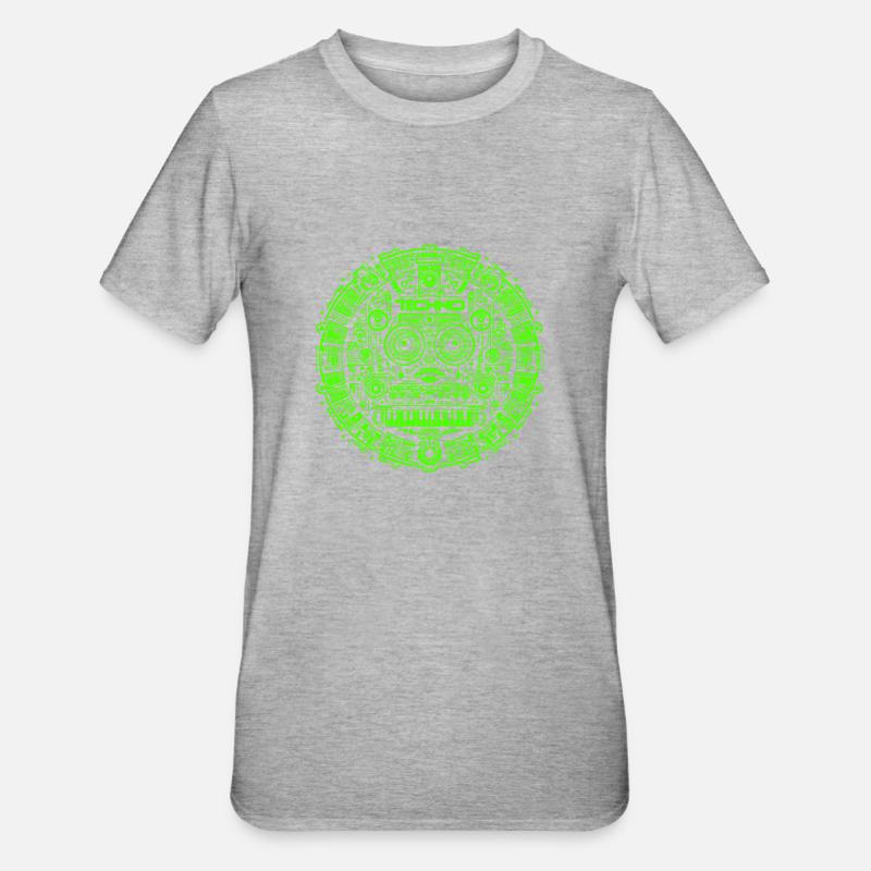 Techno Music Logo - T-shirt polycoton Unisexe - gris chiné
