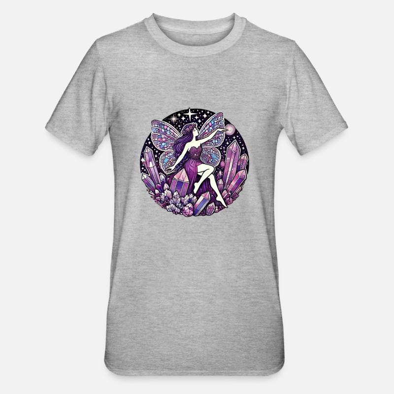 Fée violette - T-shirt polycoton Unisexe - gris chiné