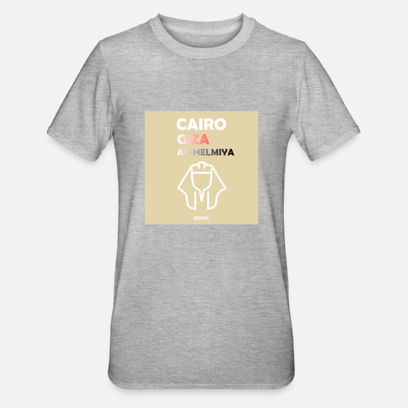 Le Caire, Égypte - T-shirt polycoton Unisexe - gris chiné