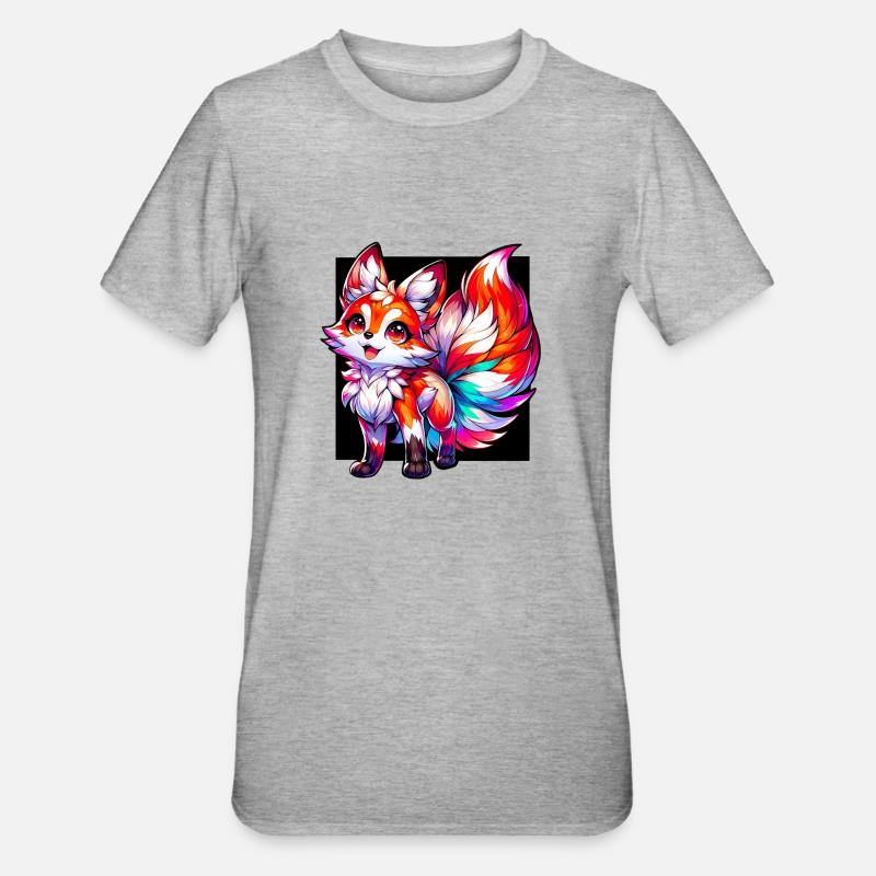 Douce petite renarde - T-shirt polycoton Unisexe - gris chiné