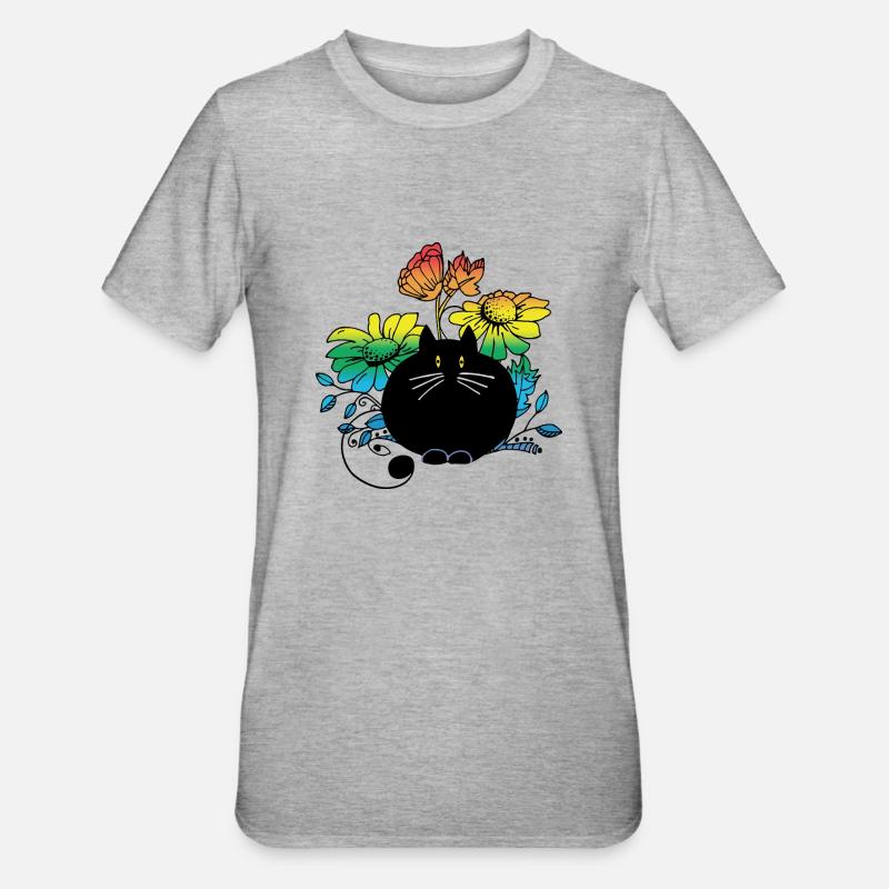 Chat - T-shirt polycoton Unisexe - gris chiné