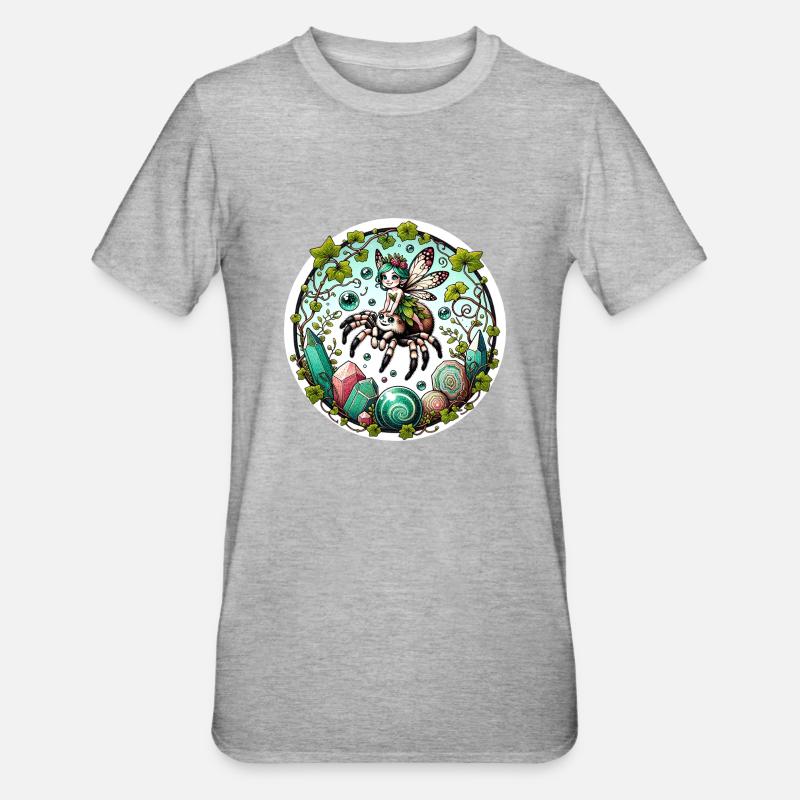 Fée araignée mignonne - T-shirt polycoton Unisexe - gris chiné
