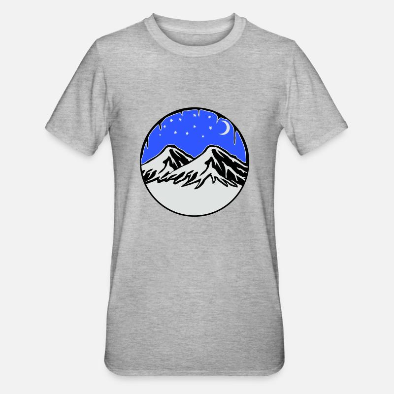 sternenhimmel berge - Unisex Polycotton T-Shirt - Grau meliert