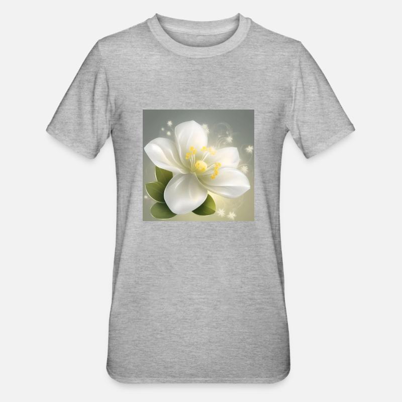 Fleur délicate - T-shirt polycoton Unisexe - gris chiné