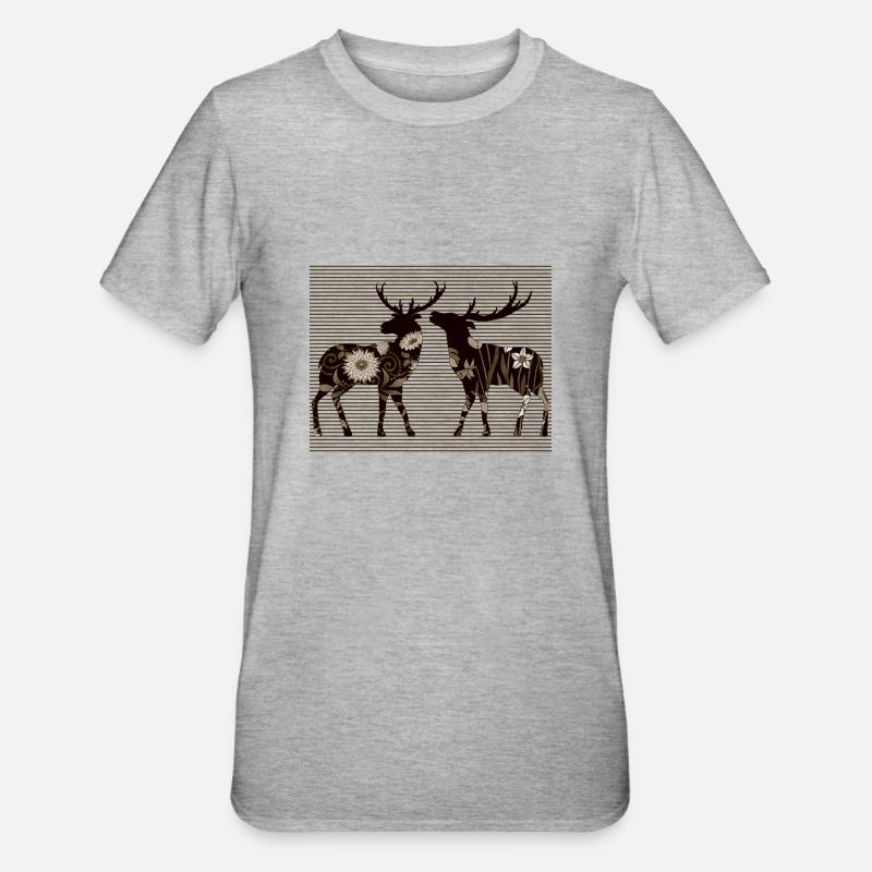 Hirsch - Unisex Polycotton T-Shirt - Grau meliert