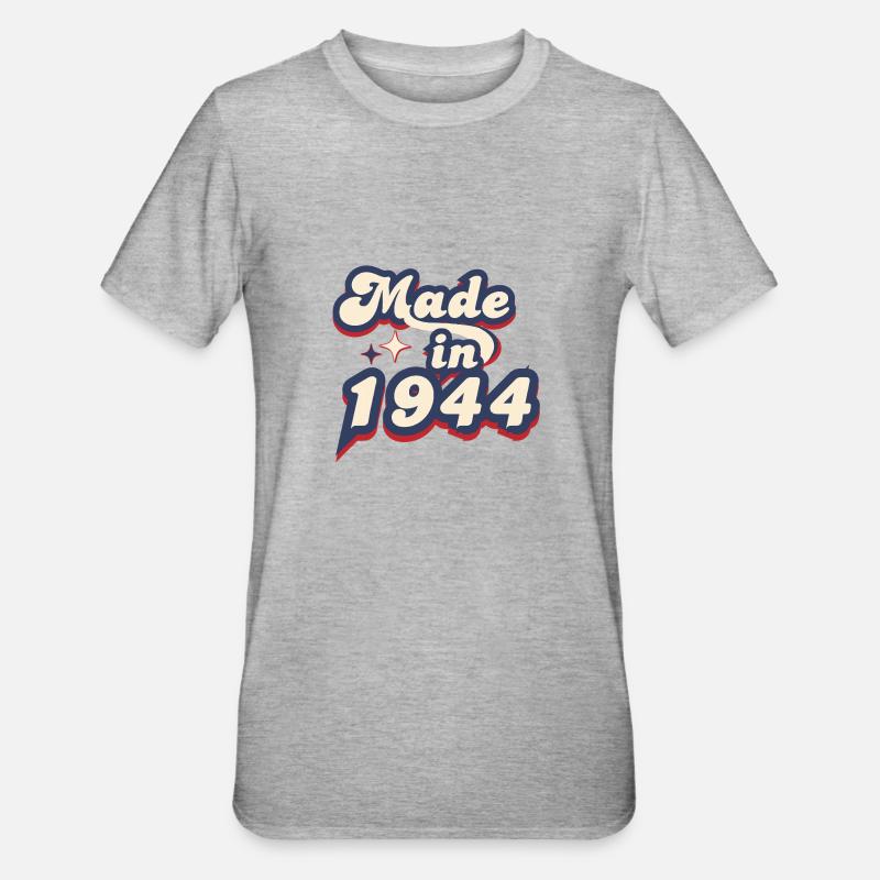 Made in 1944 retro - T-shirt polycoton Unisexe - gris chiné