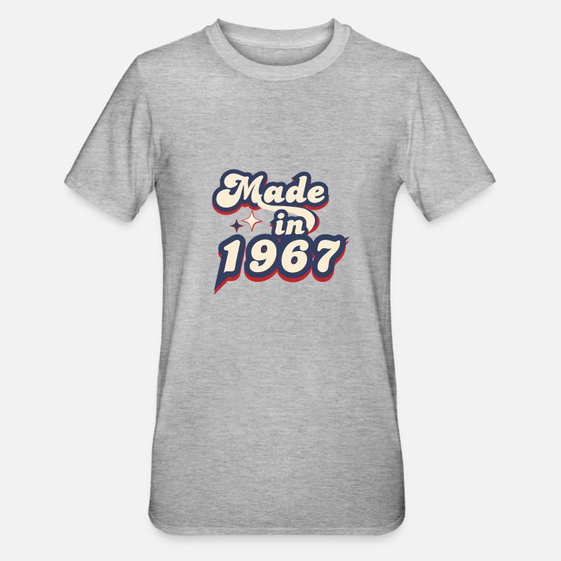 Made in 1967 retro - T-shirt polycoton Unisexe - gris chiné