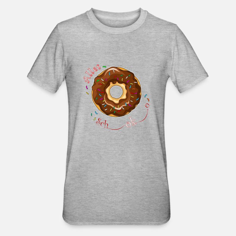 Beignet au chocolat - T-shirt polycoton Unisexe - gris chiné