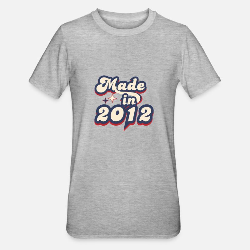 Made in 2012 retro - Unisex Polycotton T-Shirt - heather grey