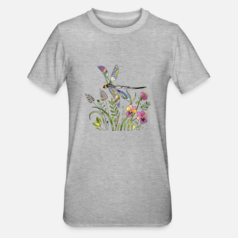 Libellule - T-shirt polycoton Unisexe - gris chiné