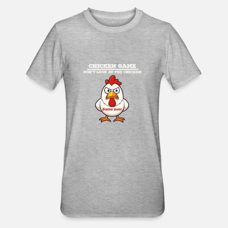 Jeu de poulet blanc - T-shirt polycoton Unisexe - gris chiné