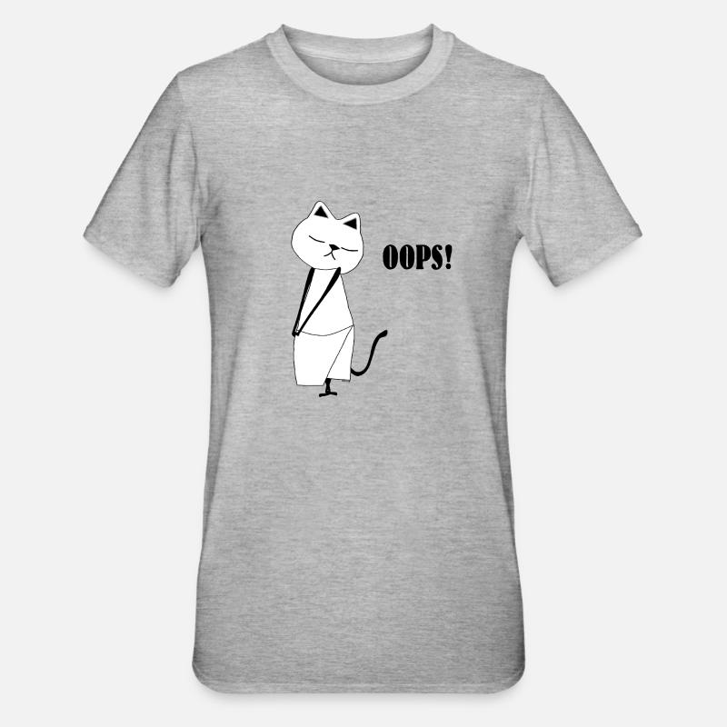 Nekochan Antonio Oops - T-shirt polycoton Unisexe - gris chiné