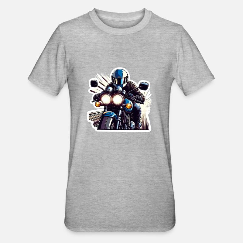 Retro Speed Biker - Unisex Polycotton T-Shirt - Grau meliert