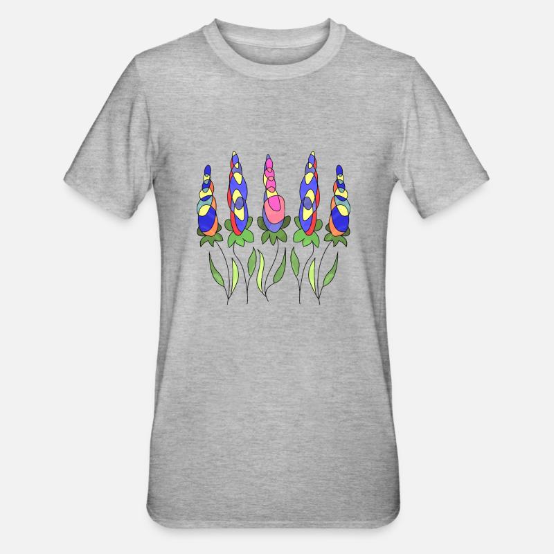 Fleur - T-shirt polycoton Unisexe - gris chiné