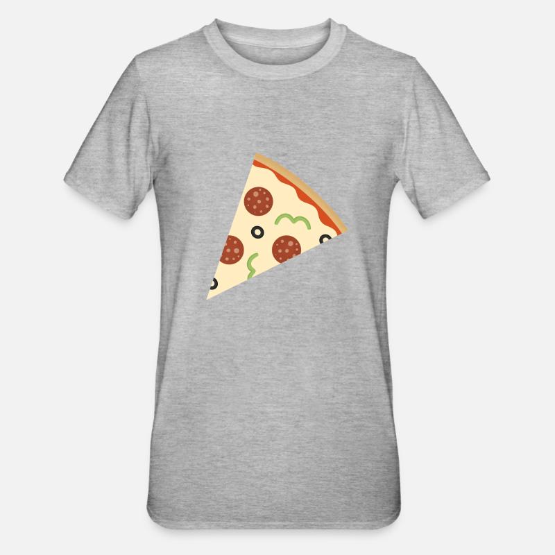 Tranche de pizza - T-shirt polycoton Unisexe - gris chiné