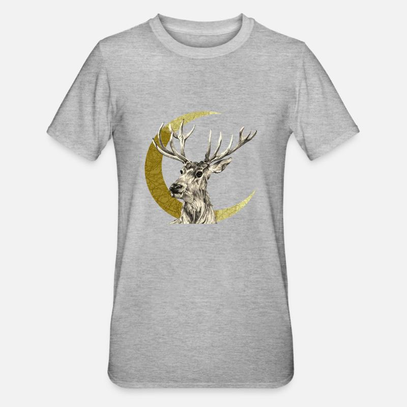 Deer - Unisex Polycotton T-Shirt - heather grey