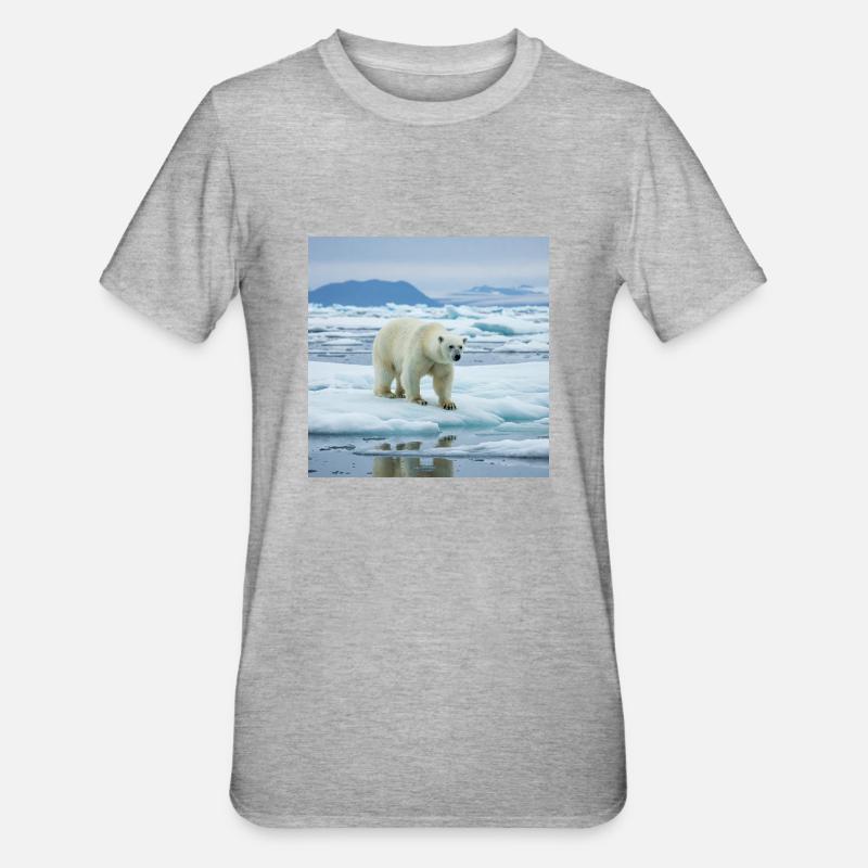Eisbär zu Hause - Unisex Polycotton T-Shirt - Grau meliert