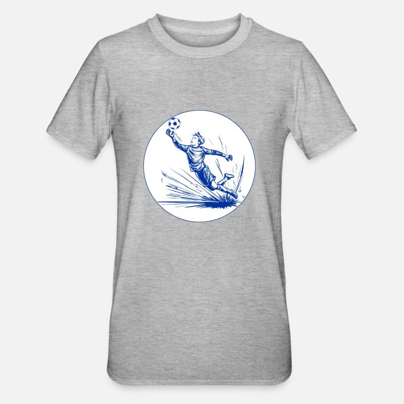 Goalkeeper (blue and white) - Unisex Polycotton T-Shirt - heather grey