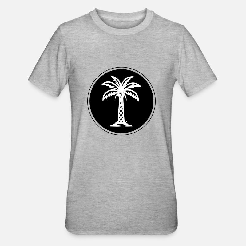 Icône de palmier Icône - T-shirt polycoton Unisexe - gris chiné