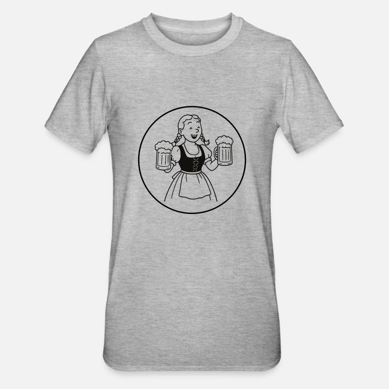 Bier mädchen - T-shirt polycoton Unisexe - gris chiné
