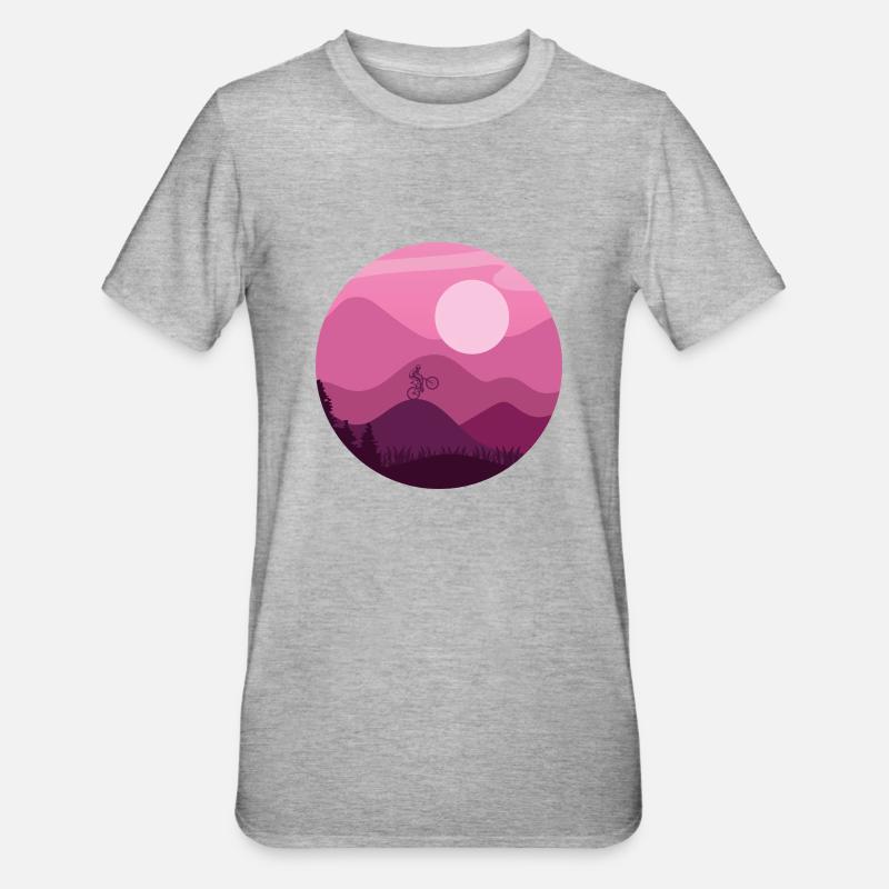 Mountainbiker - Unisex Polycotton T-Shirt - Grau meliert
