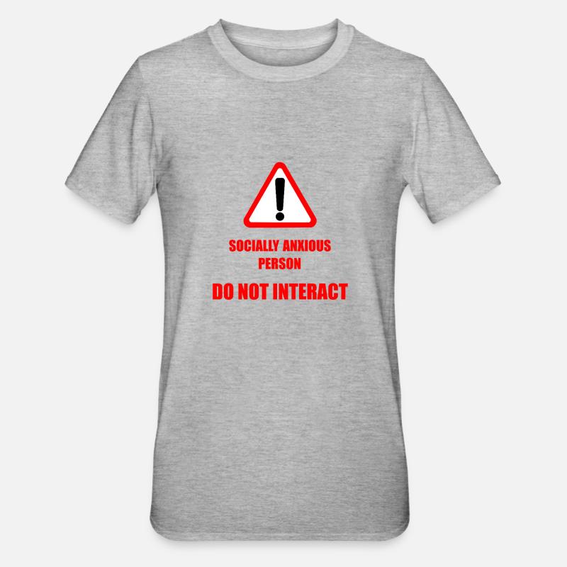 Ne pas interagir - T-shirt polycoton Unisexe - gris chiné