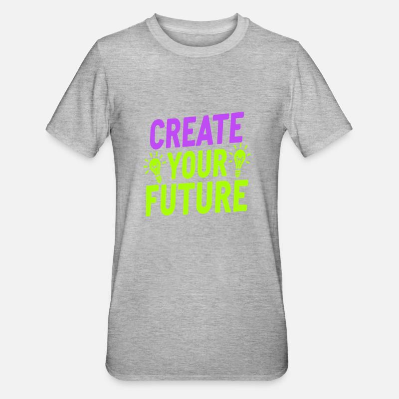 Create Your Future Light Bulb - Unisex Polycotton T-Shirt - heather grey
