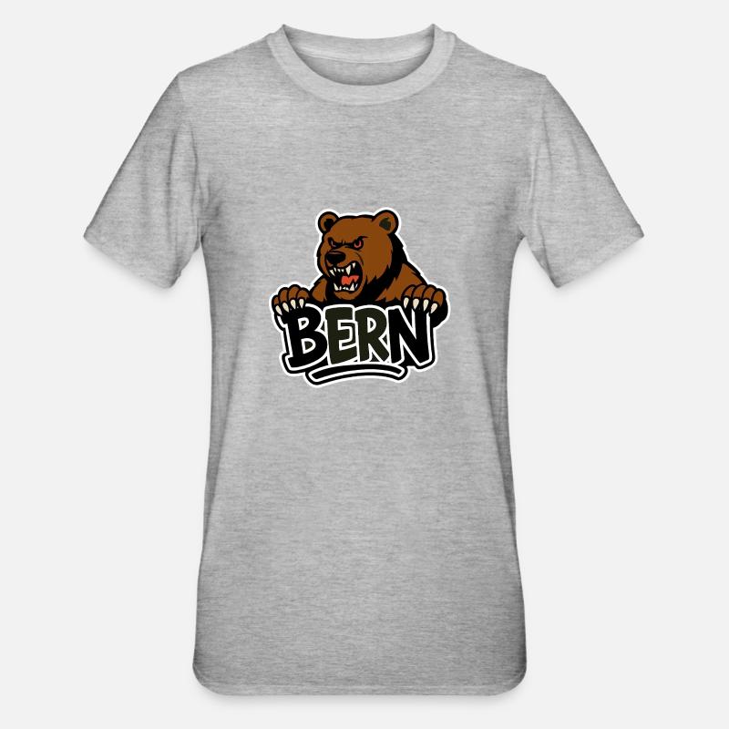 Berner Bär - Unisex Polycotton T-Shirt - Grau meliert
