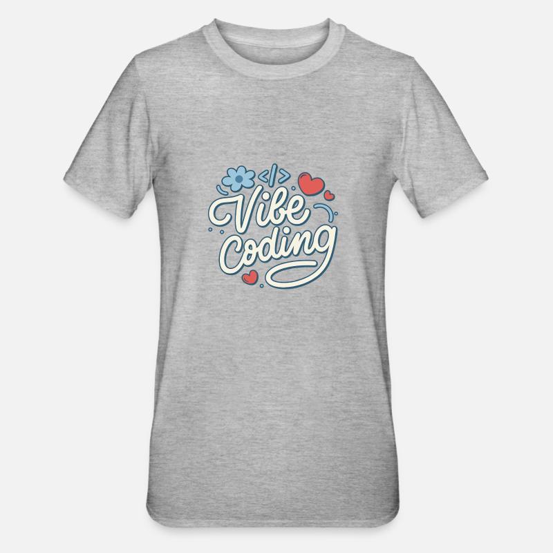 Vibe Coding - Unisex Polycotton T-Shirt - heather grey
