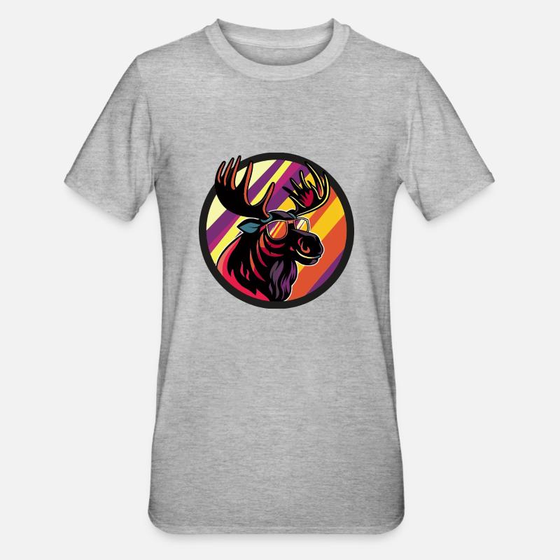 Moose Comic Cool - Unisex Polycotton T-Shirt - heather grey