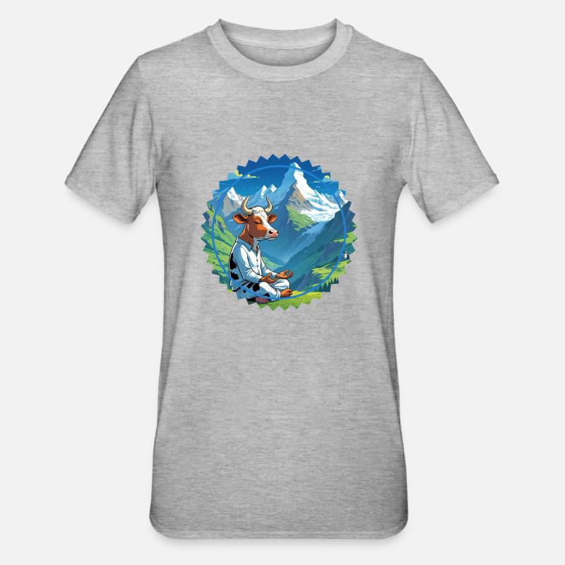 Silent Cow Deep Thoughts - T-shirt polycoton Unisexe - gris chiné